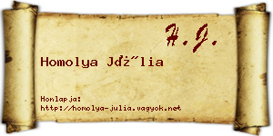 Homolya Júlia névjegykártya