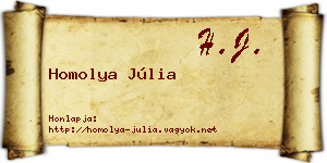 Homolya Júlia névjegykártya