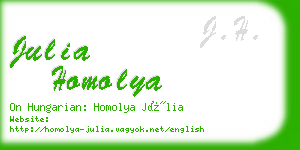 julia homolya business card
